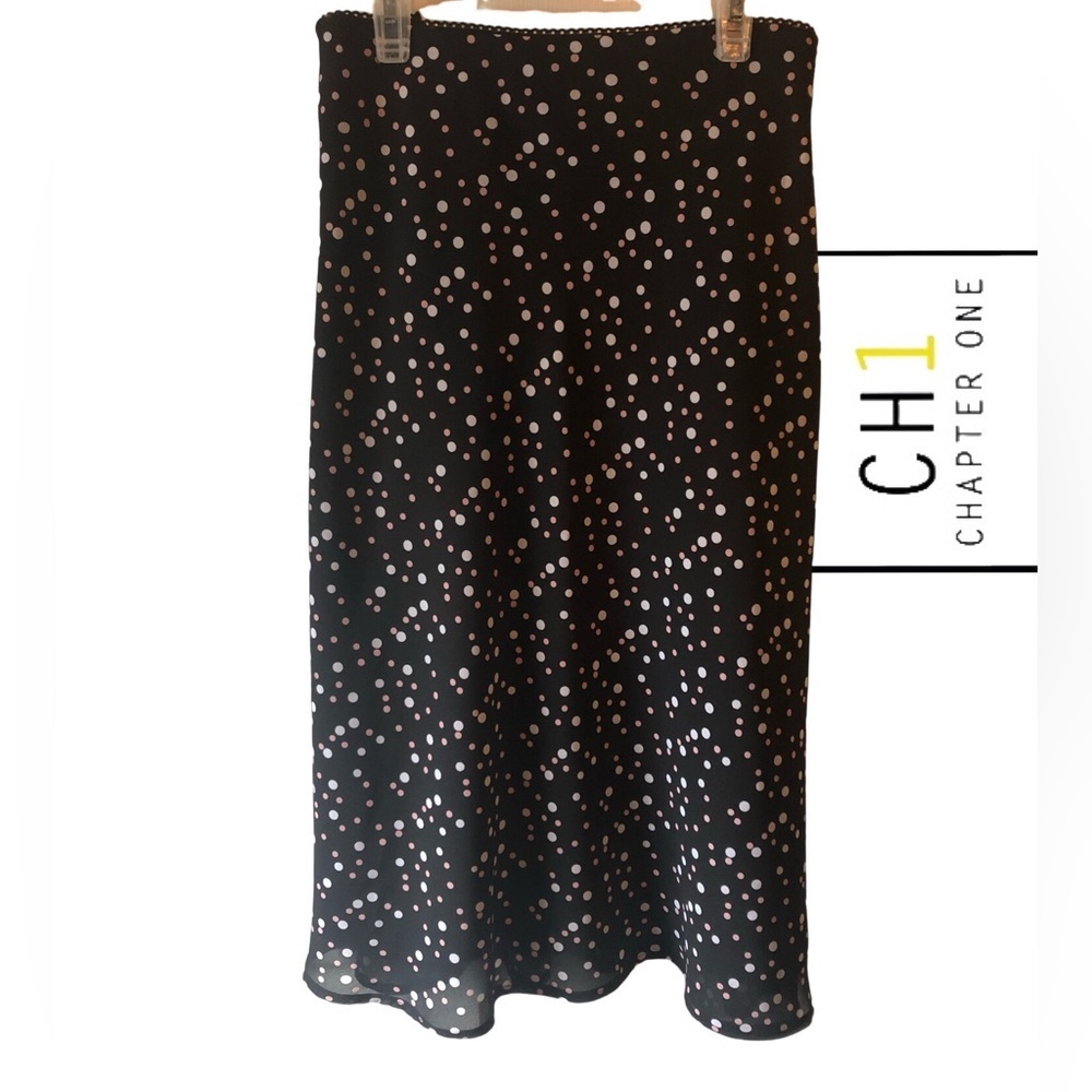 Chapter One Pull-on Mid-length‎ Polka Dot Skirt, Size 20